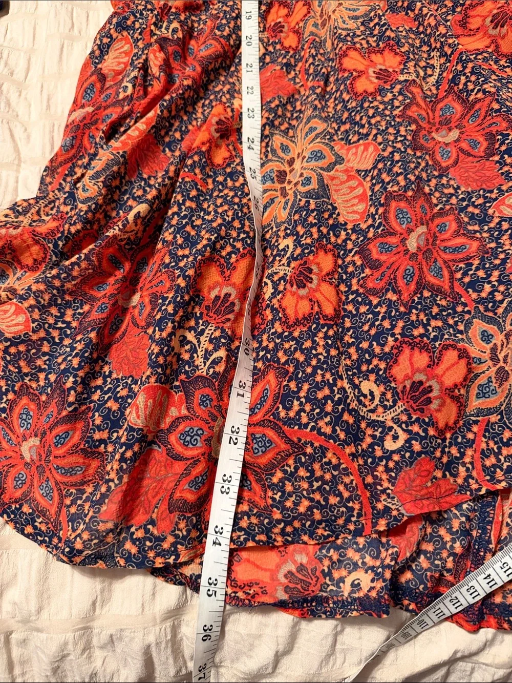 Free people teegan peach combo dress large